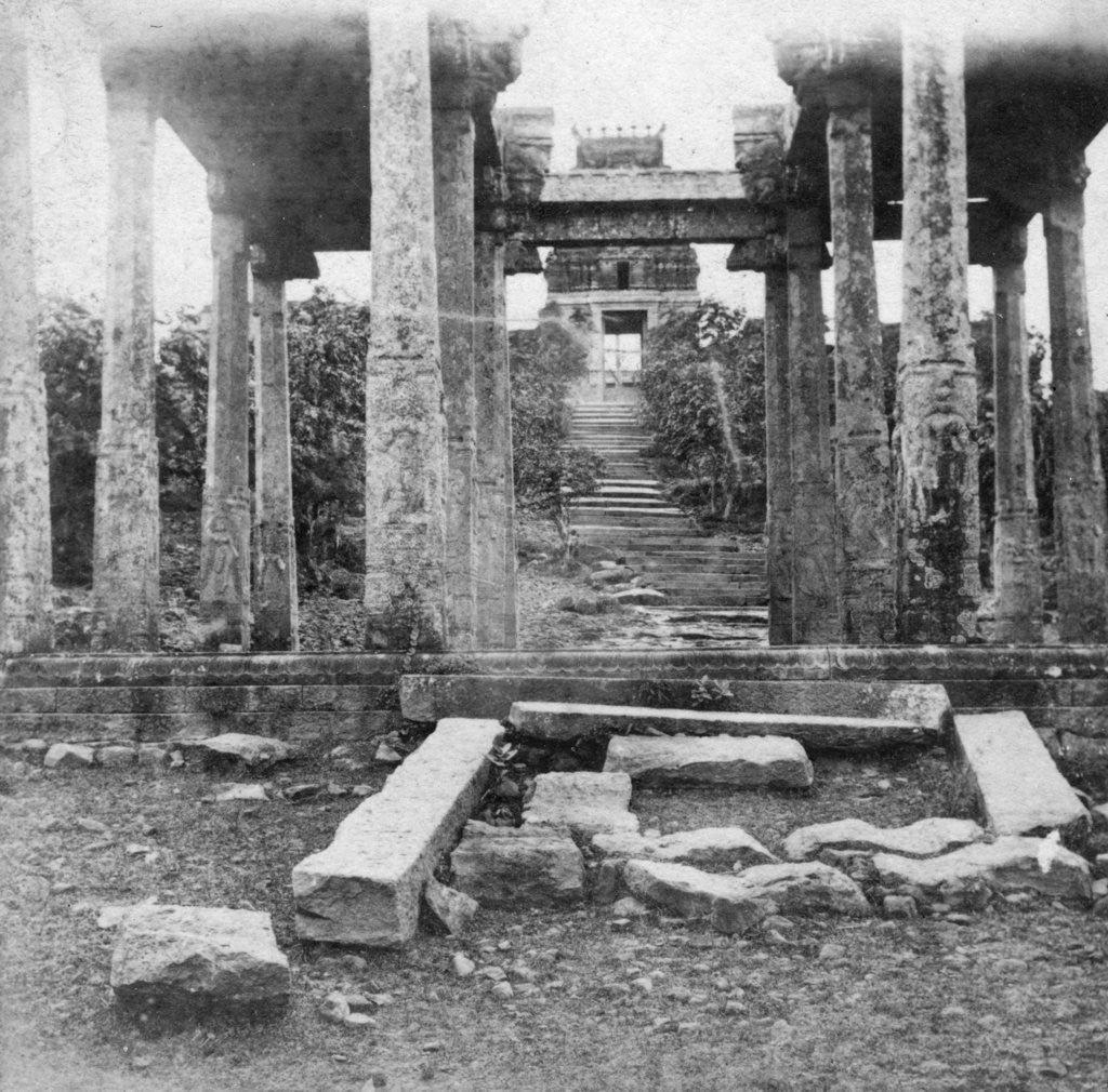 Detail of A ruined temple near Madras, India by Anonymous