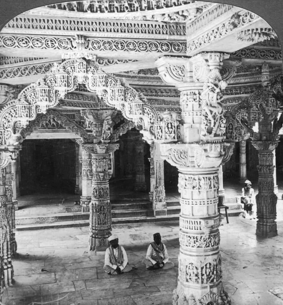 Detail of Interior of the Temple of Vimala Sah, Mount Abu, India by Underwood & Underwood
