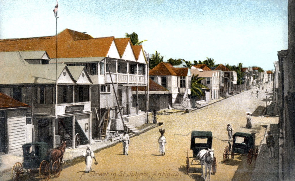 Detail of A street in St.John's, Antigua by Anonymous