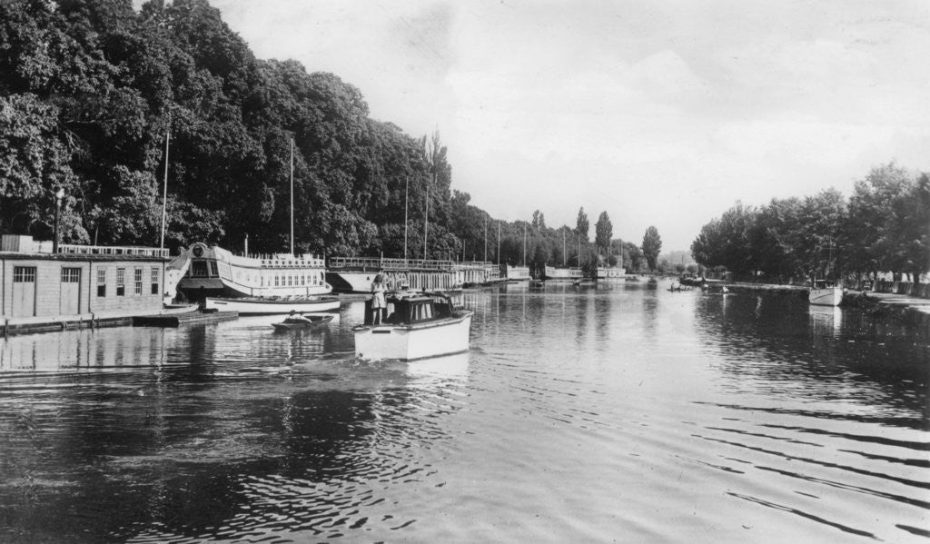 Detail of College barges on the River Isis, Oxford by C Richter