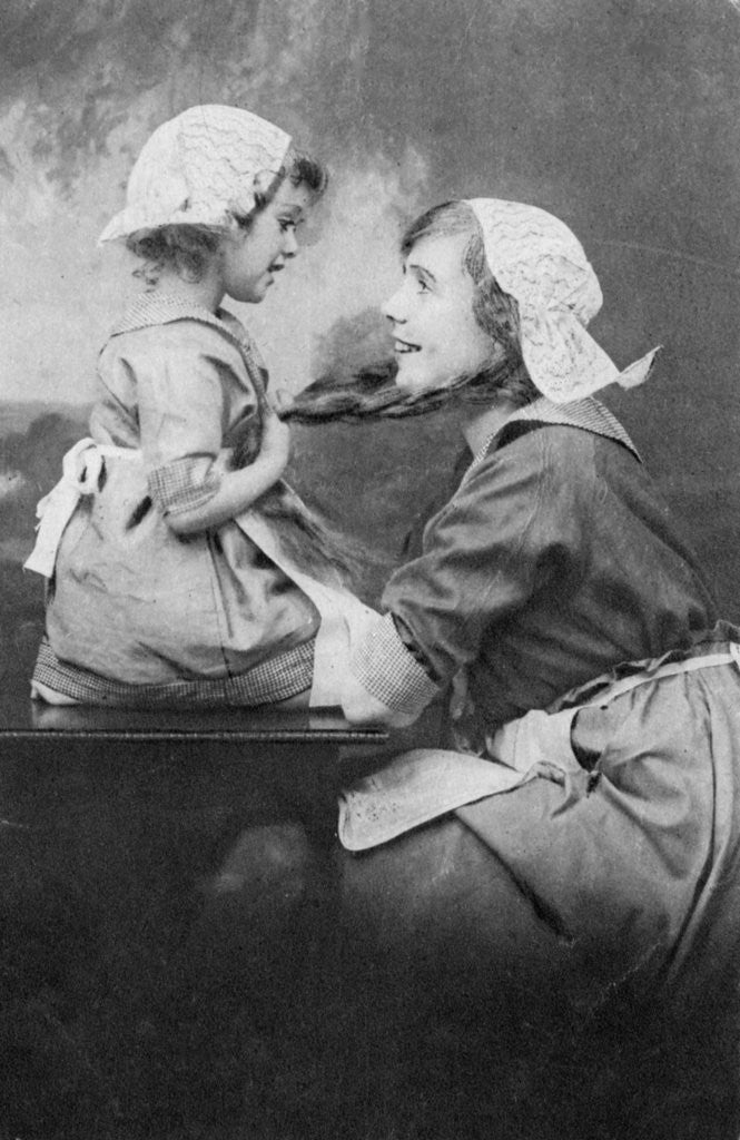 Detail of Mother and daughter by Anonymous