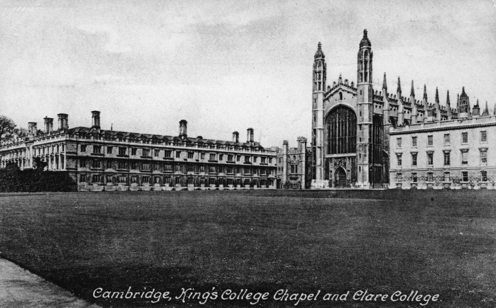 Detail of King's College Chapel and Clare College, Cambridge, Cambridgeshire by National Maritime Museum