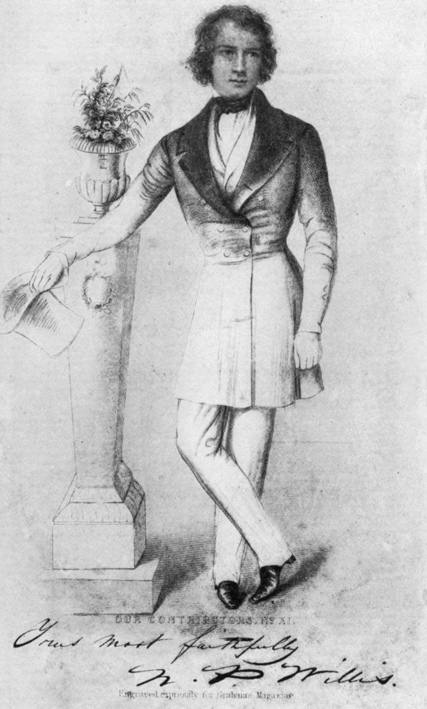 Detail of Nathaniel Parker Willis (1806-1867), American author, poet and editor by Anonymous