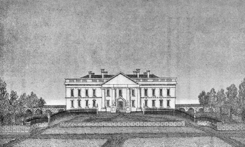 Detail of The president's house, north portico, USA by Anonymous