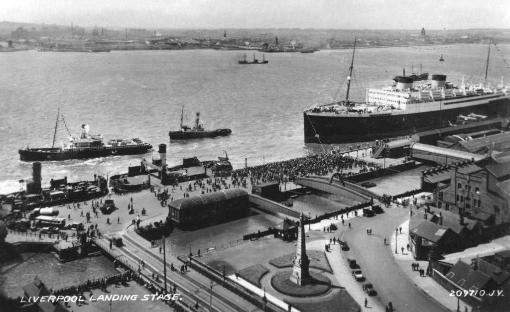 Detail of The landing stage at Liverpool docks, Merseyside by Anonymous