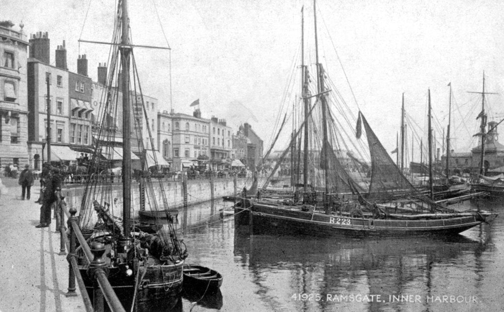 Detail of The Inner Harbour at Ramsgate, Kent by Photochrom Co Ltd of London