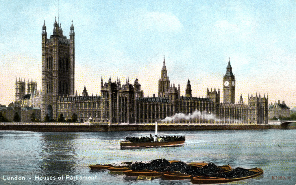 Detail of The Houses of Parliament, Westminster, London by Anonymous
