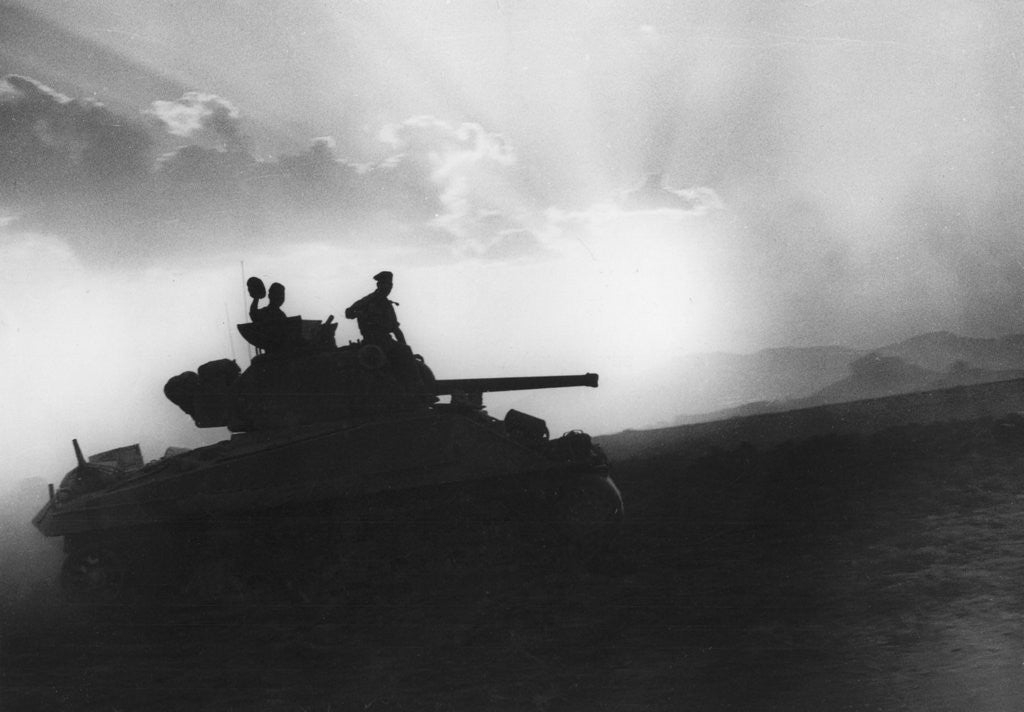 Detail of A squadron of tanks on the way to Rammacca, Sicily by Anonymous