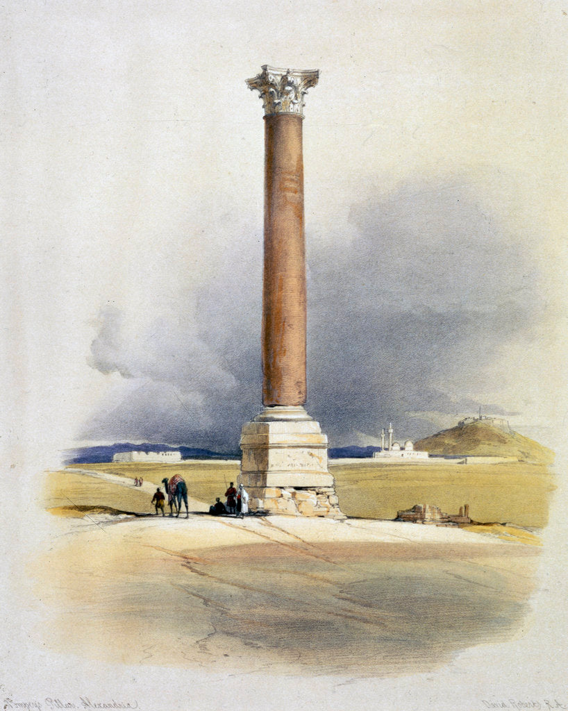 Detail of Pompey's Pillar by David Roberts