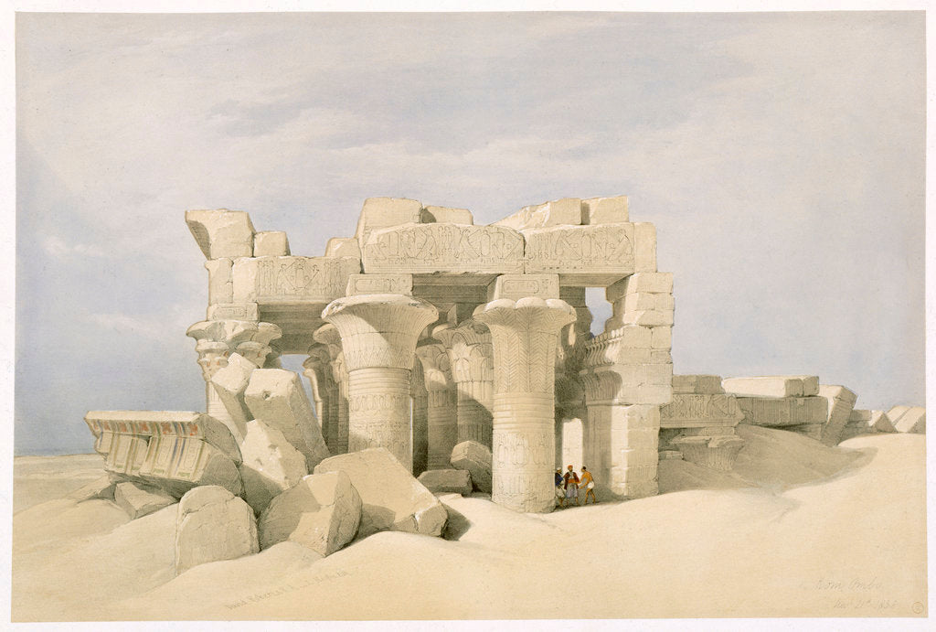 Detail of Temple of Sobek and Horuss at Kom Ombo by David Roberts