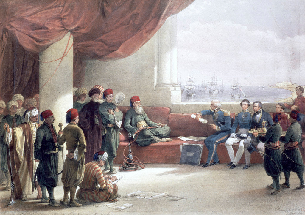 Detail of Interview with the Viceroy of Egypt at his palace by David Roberts
