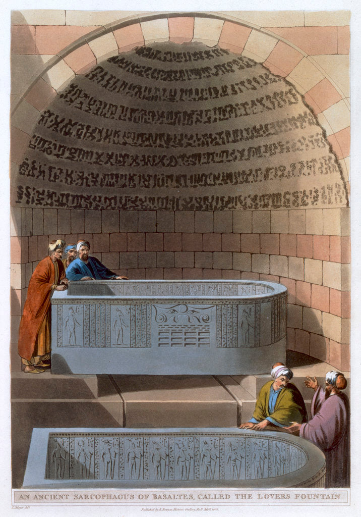 Detail of An Ancient Sarcophagus of Basaltes, called the Lovers Fountain by Thomas Milton