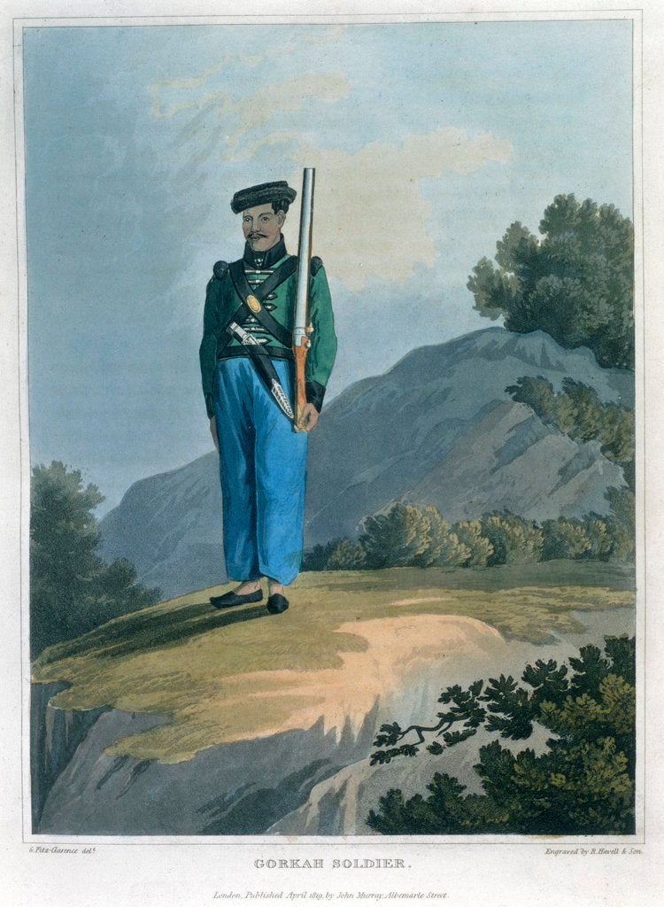 Detail of Gorkah Soldier by Havell & Son