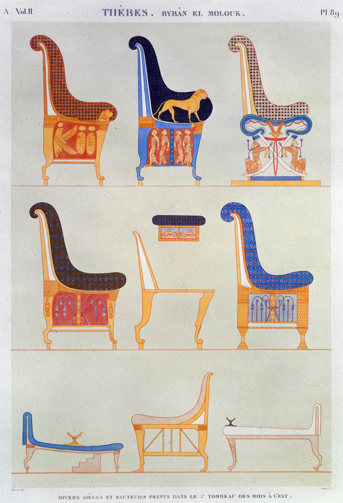 Detail of Ancient Egyptian furniture by Pomel