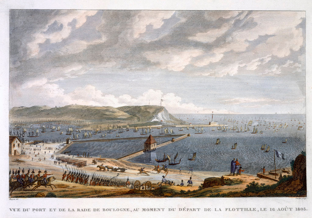 Detail of View of the Port and the Roadstead of Boulogne at the Departure of the Flotilla by Louis Francois Couche