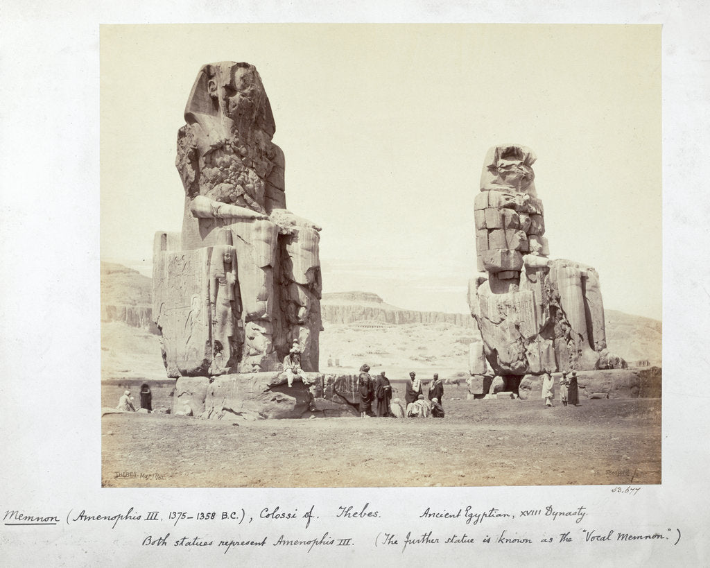 Detail of The Colossi of Memnon, Thebes, Egypt, 1862 by Francis Bedford