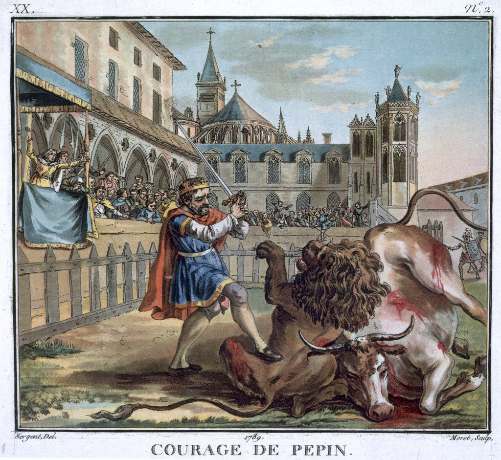 Detail of The Courage of Pepin by Jean Baptiste Morret