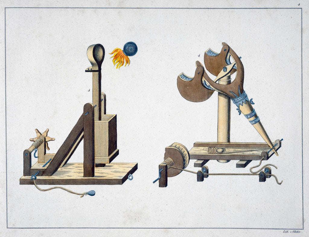 Detail of Siege catapults by Friedrich Martin von Reibisch