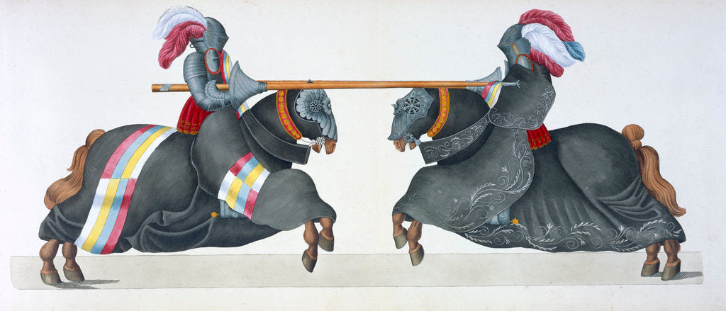 Detail of Two knights jousting at a tournament by Friedrich Martin von Reibisch