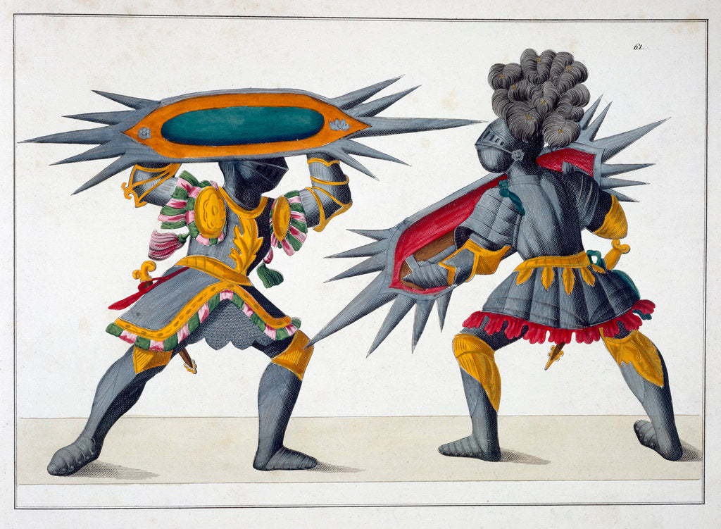 Detail of Two knights fighting on foot by Friedrich Martin von Reibisch