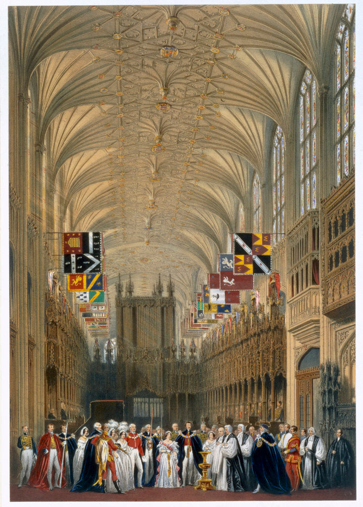 Detail of Queen Victoria and Prince Albert at a service in St George's Chapel by James Baker Pyne