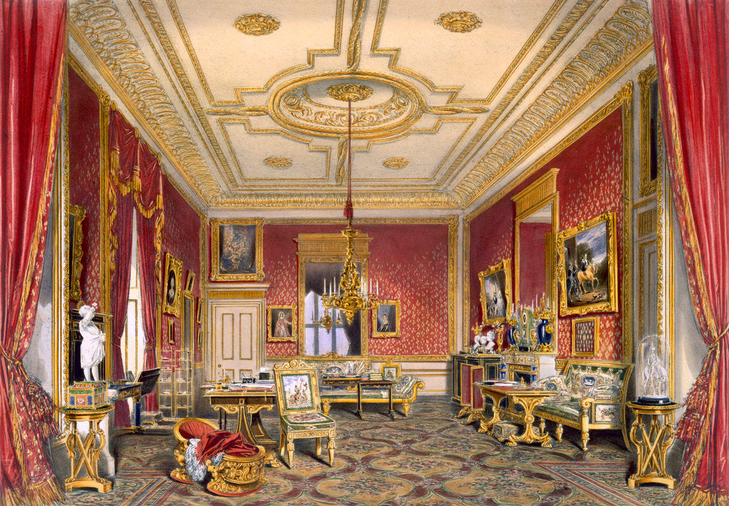 Detail of The Queen's private sitting room by James Baker Pyne