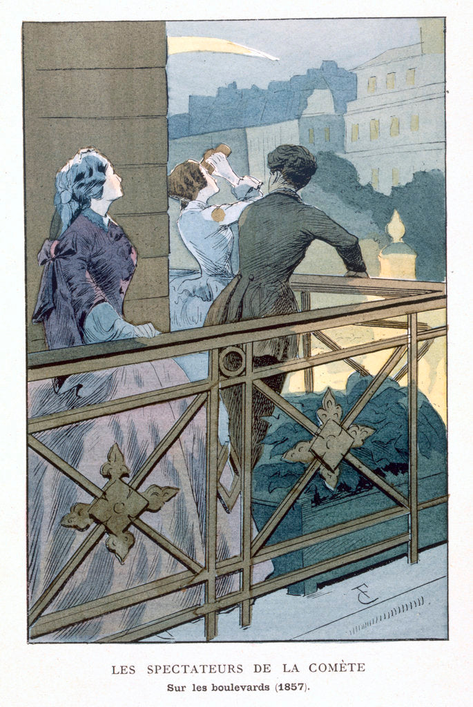 Detail of People watching a comet by Anonymous