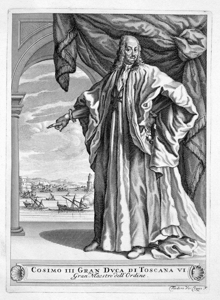 Detail of Cosimo III de' Medici by Theodor Verkruys