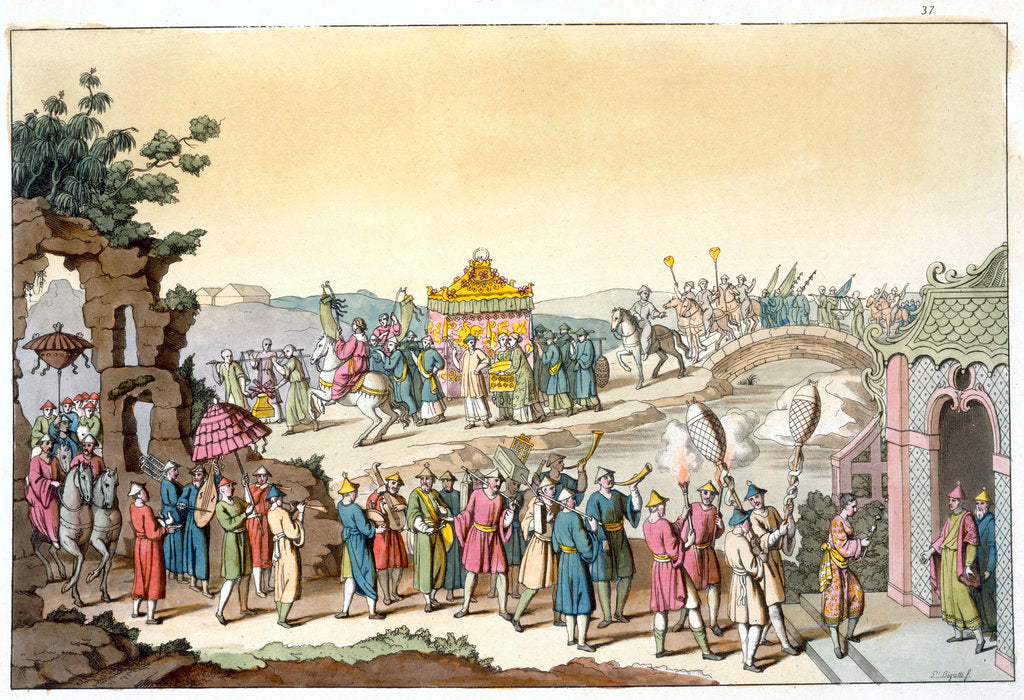 Detail of Procession to a Taoist traditional wedding by Giovanni Bigatti