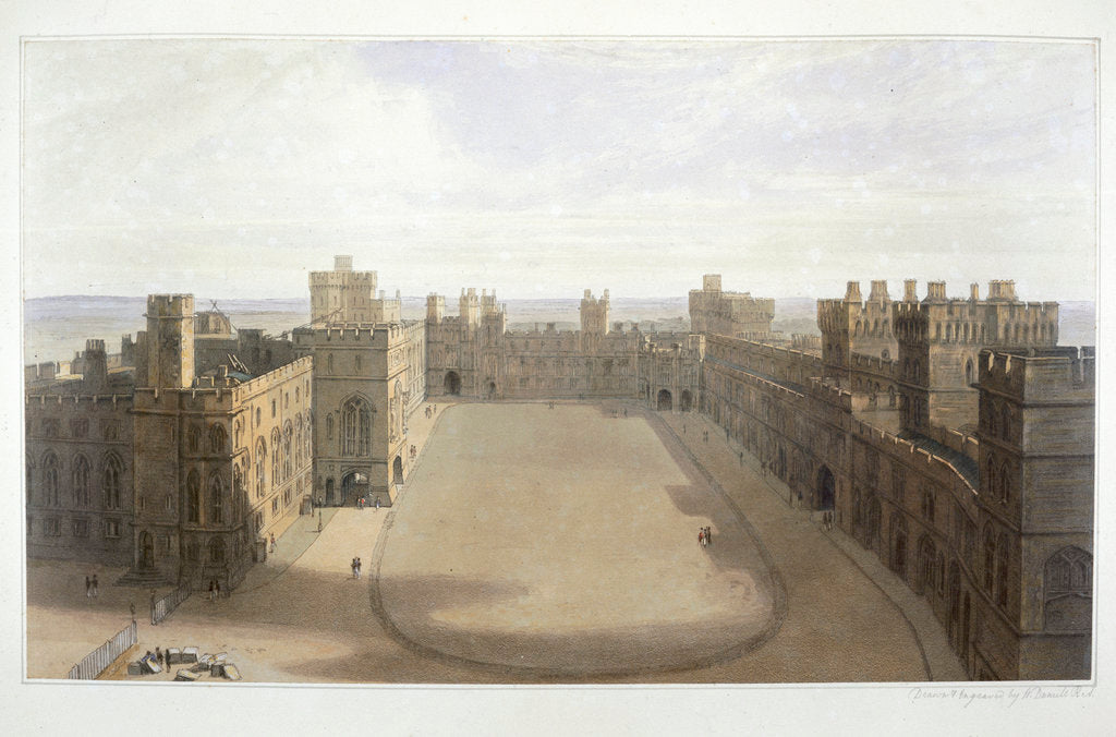 Detail of Looking onto the Quadrangle at Windsor by William Daniell