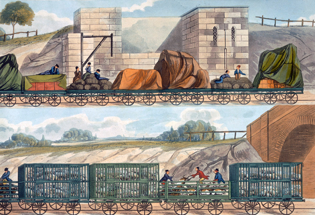 Detail of Trains on the Liverpool and Manchester Railway by SG Hughes
