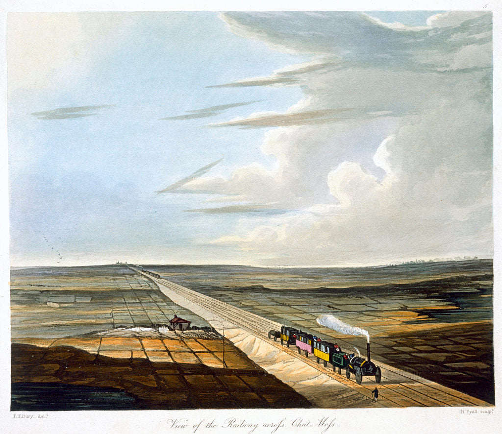 Detail of View of the Railway across Chat Moss by Henry Pyall