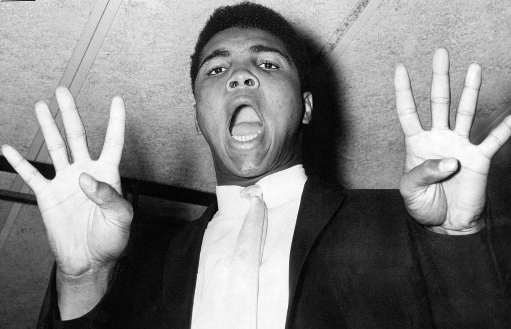 Detail of Muhammad Ali predicting he will win in 8 rounds by Associated Newspapers