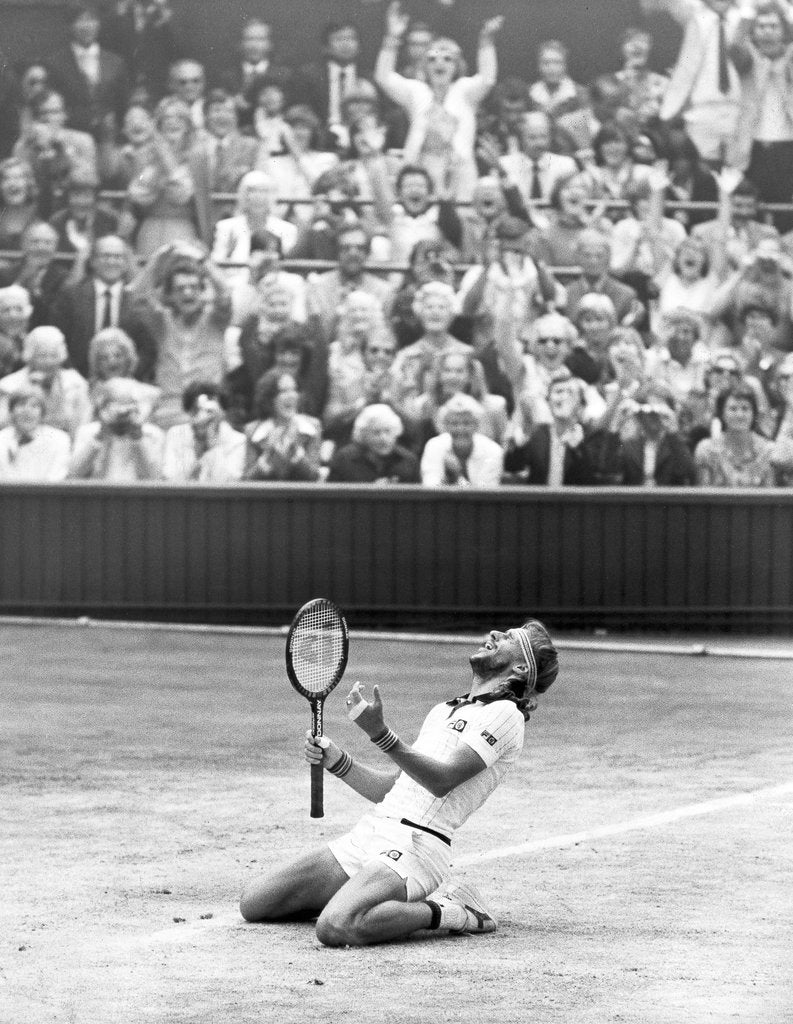 Detail of Bjorn Borg celebrates at Wimbledon by Associated Newspapers