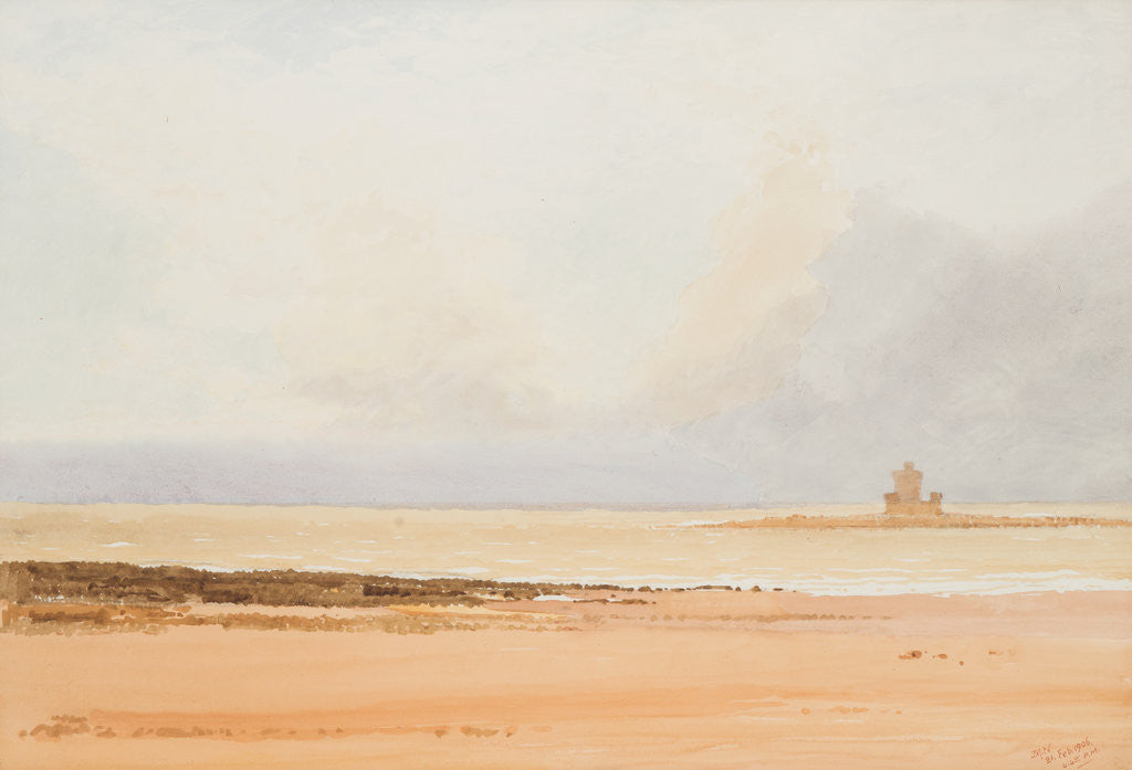 Detail of Brown rocks and grey sea, Douglas by John Miller Nicholson