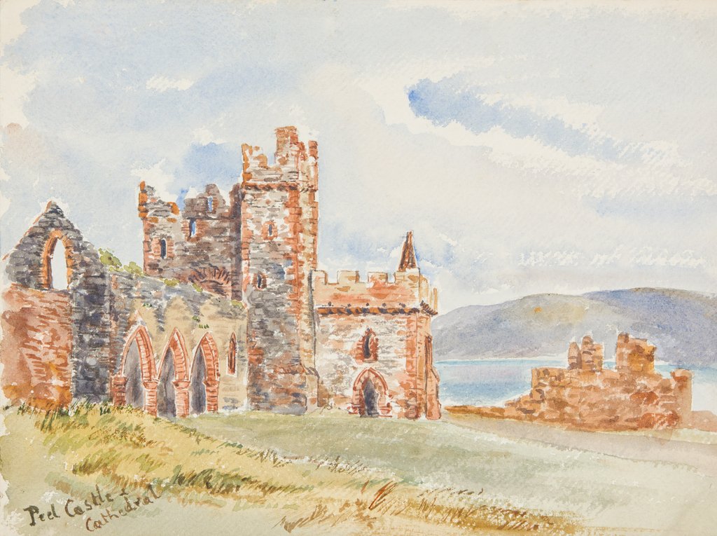 Detail of Peel Castle and Cathedral by Georgina Gore Currie