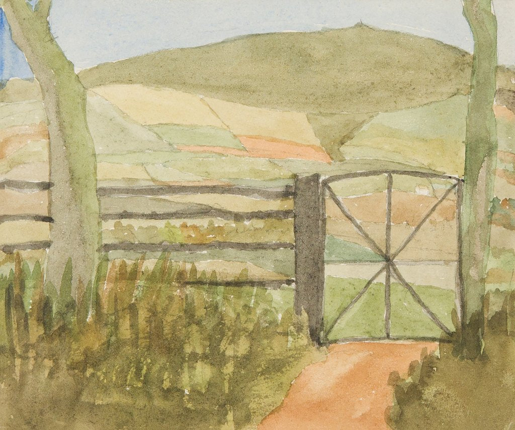 Detail of Manx Landscape with gate by Georgina Gore Currie