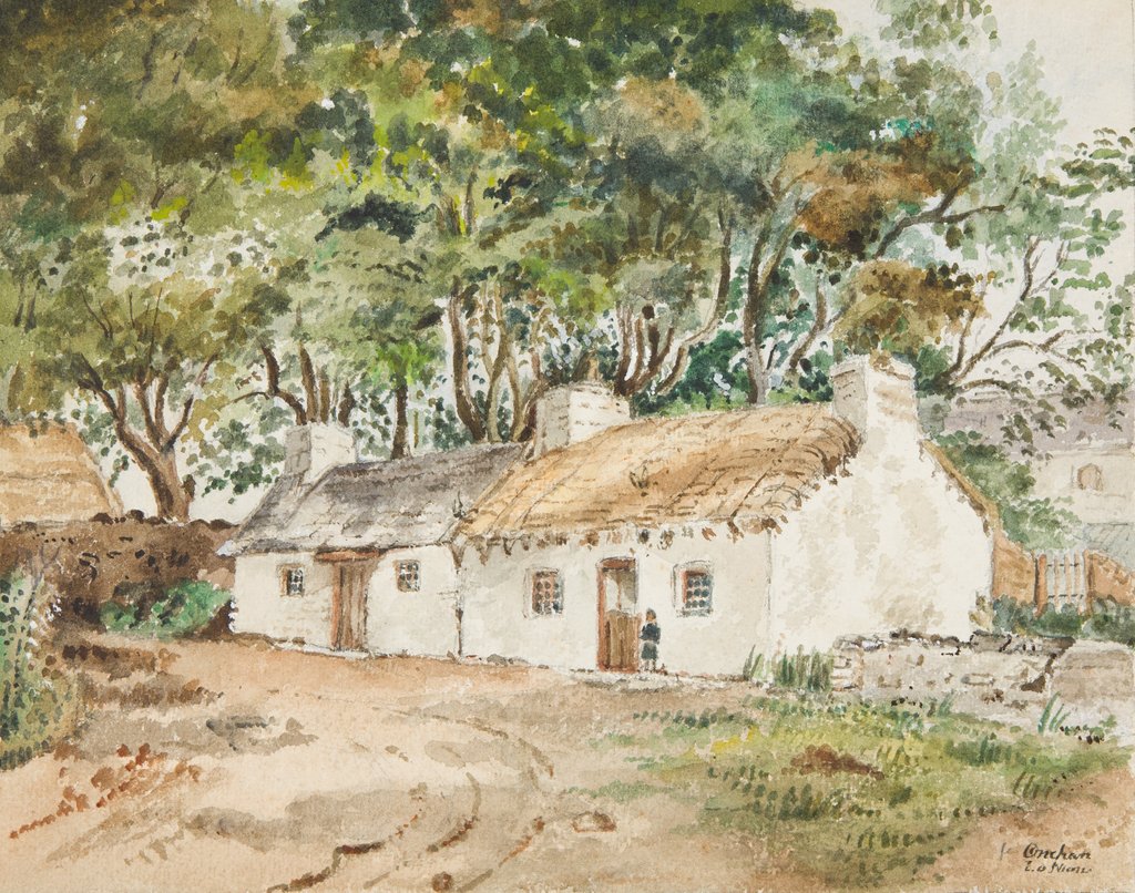 Detail of Onchan opposite Vicarage by Lucy Emma Lynam