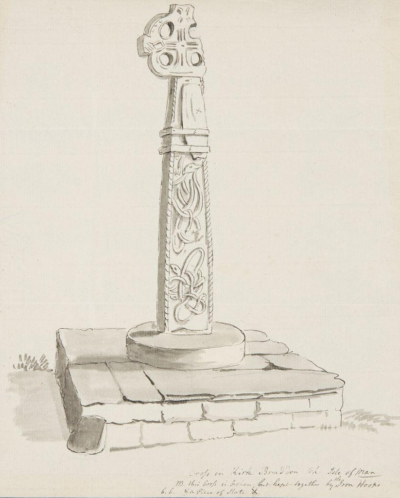 Detail of Cross in Kirk Braddan, Isle of Man by Moses Griffith