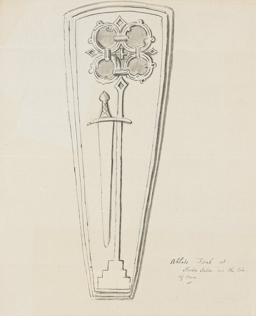 Detail of Abbots Tomb, Ballasalla by Moses Griffith