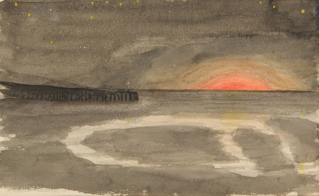 Detail of Sunset at Queen's Pier, Ramsey by Unknown