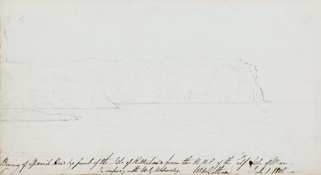 Detail of Bearing of Spanish Head and a point of the Isle of Kitterland from the N.N.E. of the Calf, Isle of Man. In company with W.S. Walmesley. by Will Latham
