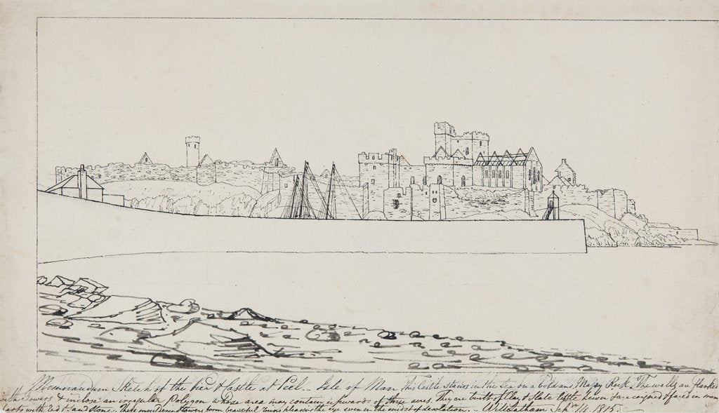 Detail of Pier and Castle at Peel by Will Latham