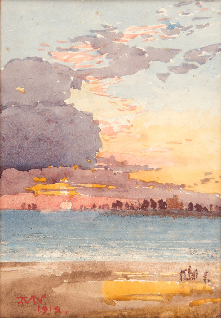 Detail of Sunrise, arrival of the herring fleet by John Miller Nicholson