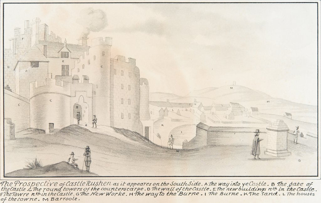 Detail of The Prospective of Castle Rushen as it appears on the south side by Daniel King