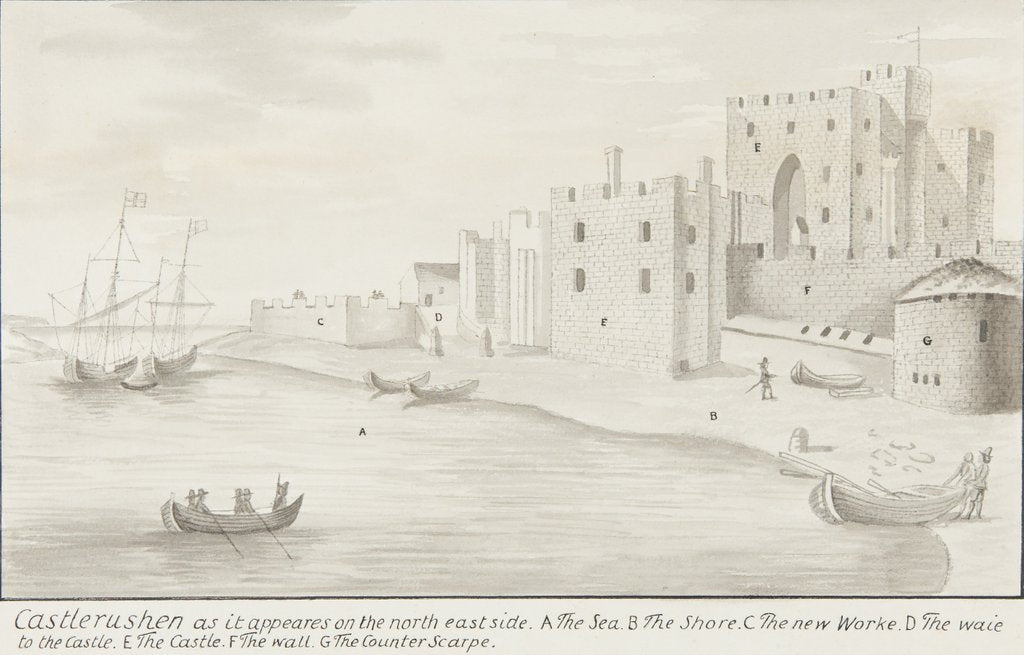 Detail of Castle Rushen as it appeares on the north east side by Daniel King
