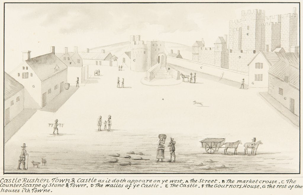 Detail of Castle Rushen, Towne and Castle by Daniel King