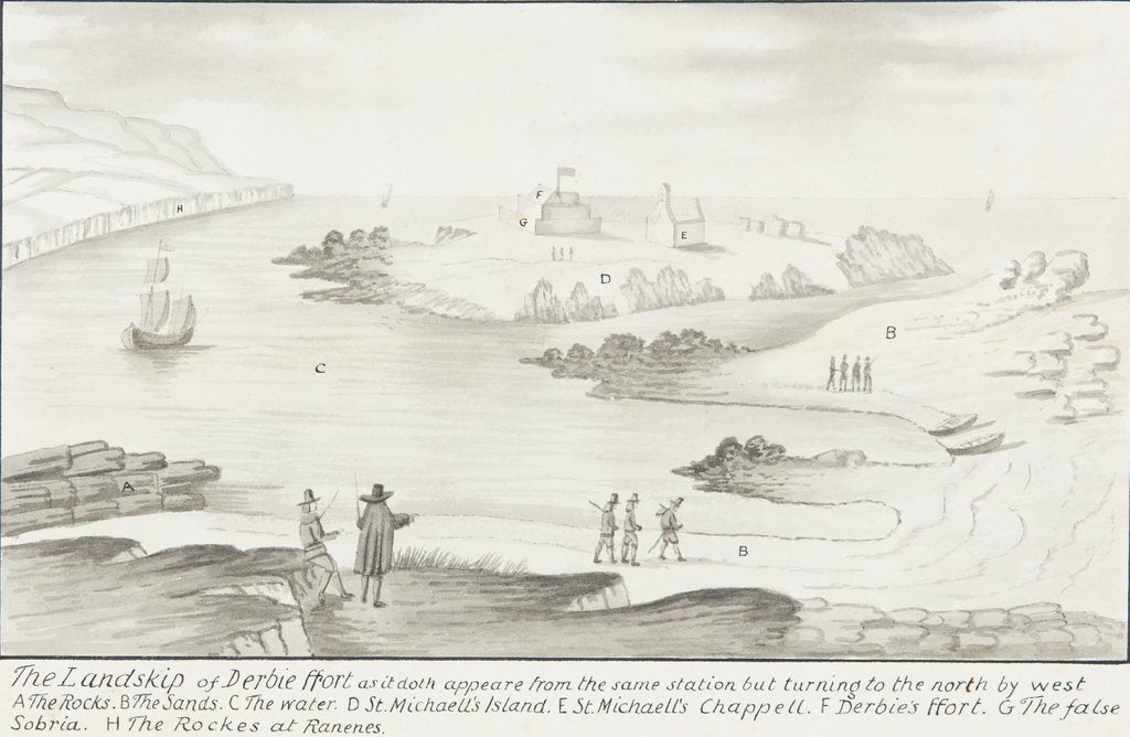 Detail of The Landskipp of Derbie Fort by Daniel King