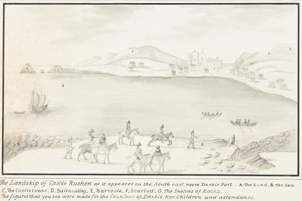 Detail of The Landskipp of Castle Rushen by Daniel King