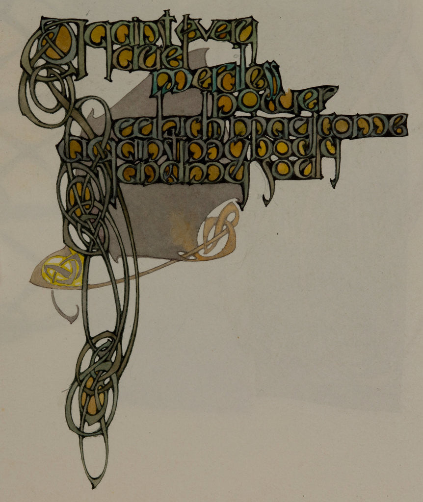 Detail of Against every cruel merciless power which may come against my body and my soul, The Deer's Cry (St Patrick's Hymn) by Archibald Knox